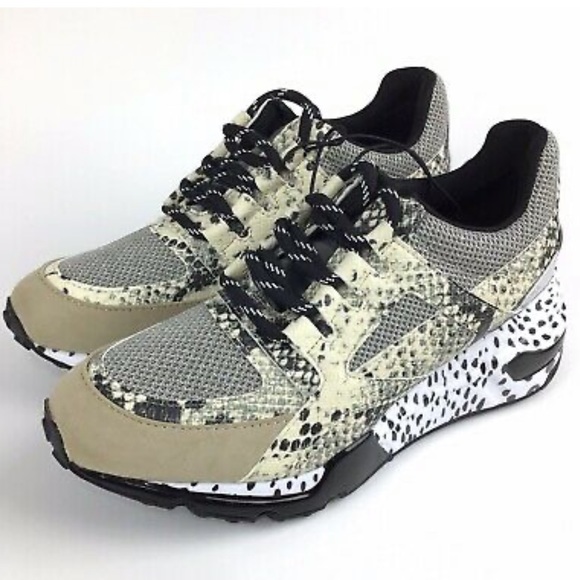 Steve Madden Shoes - Steve Madden Cliff Natural Snake 🐍 Wedge Sneakers